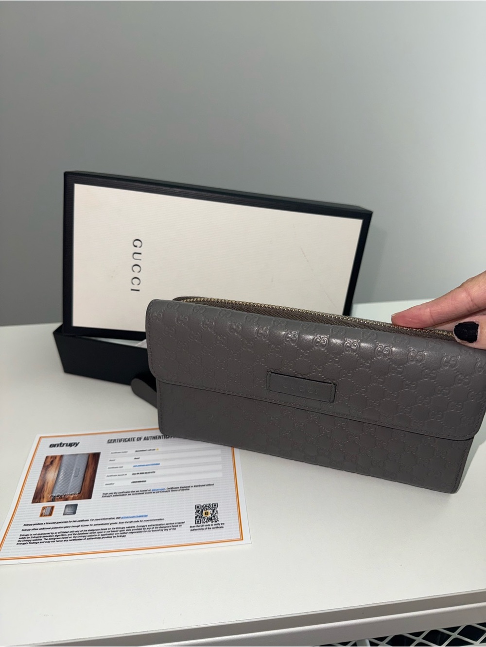 Gray Gucci Microguccissima Long Wallet